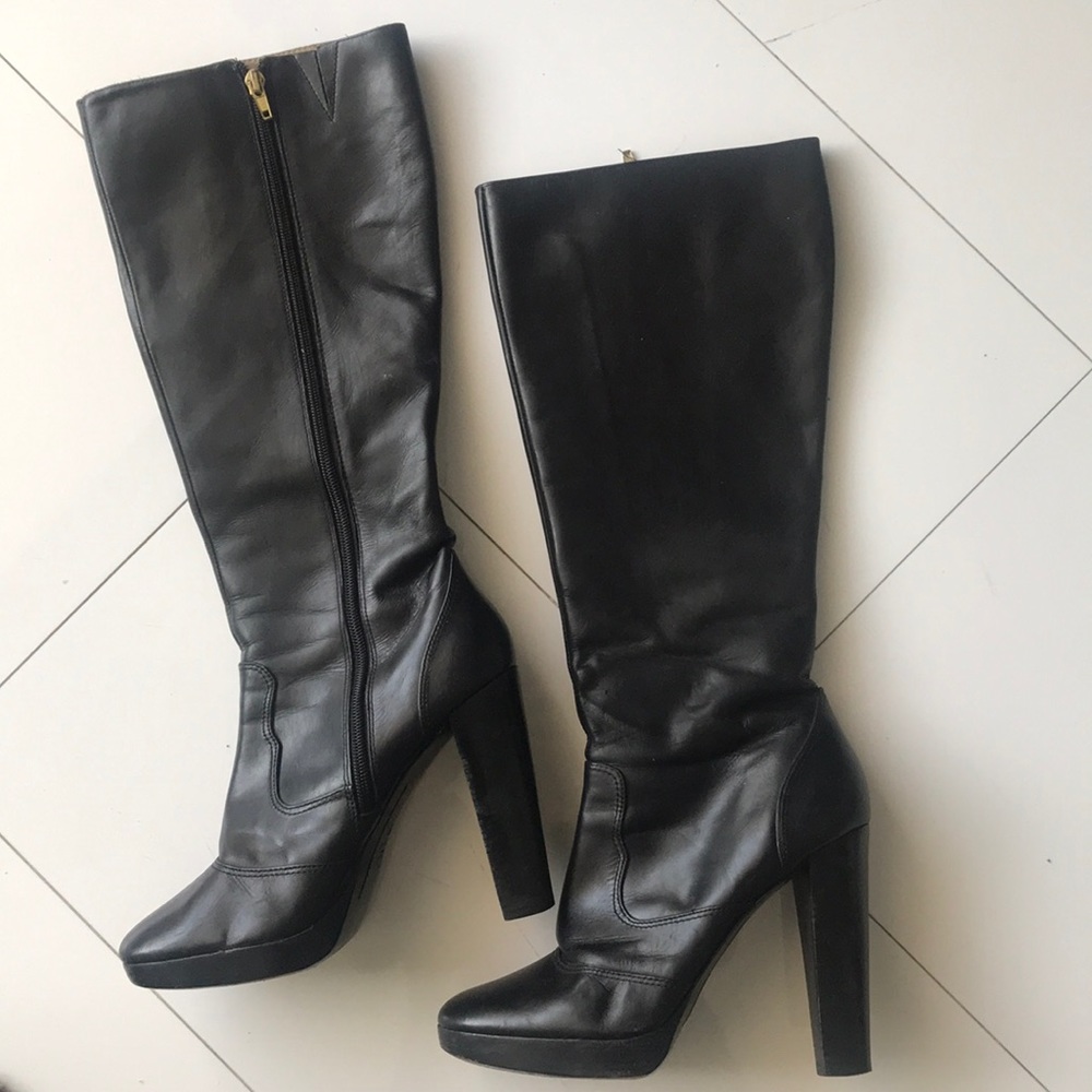 Michael Kors Roslyn Black Leather Boots Size 9